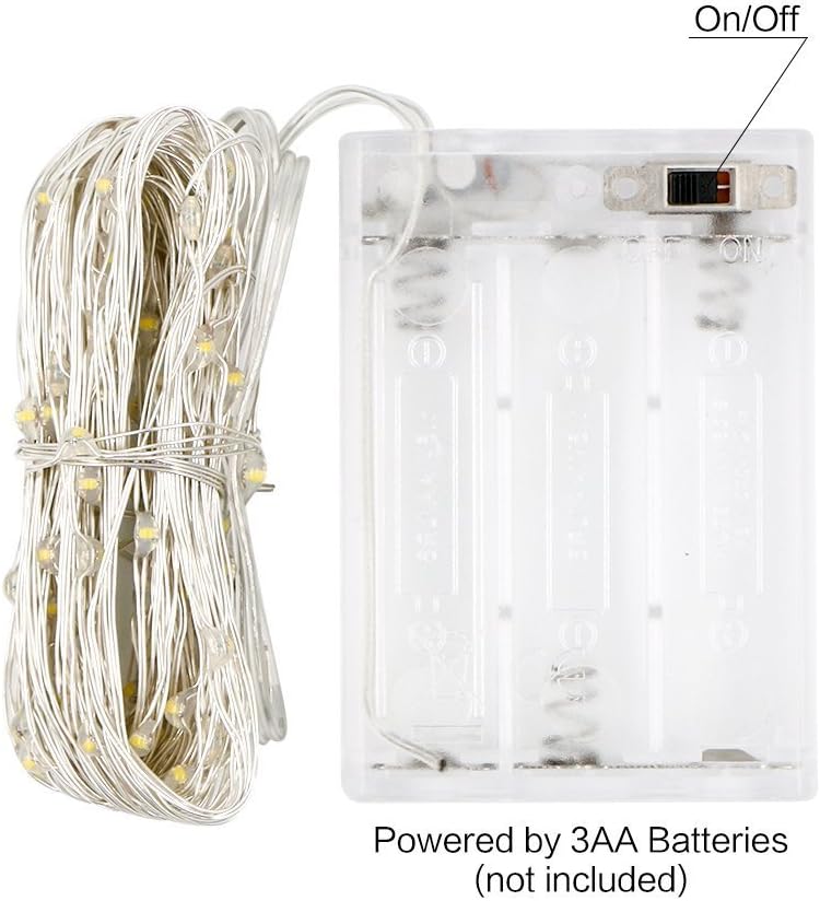 ANJAYLIA Fairy Lights, 10ft 30 LED Mini String Lights Battery Operated Firefly Starry Lights for Wedding, Bedroom, Party, Christmas, Warm White 2 Pack