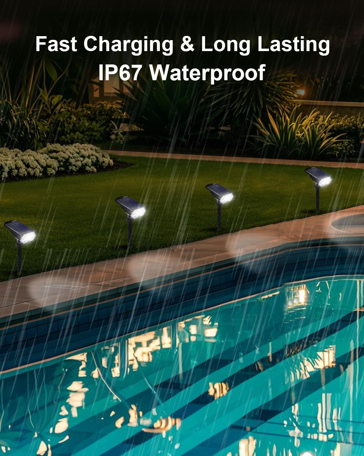 6 Pack Solar Powered Outdoor Spot Lights Outside Waterproof 20 LEDs Landscape Spotlights Dusk to Dawn for House Yard Tree, Plants, Walls, Path, Garden, Statues, Superior Accent Lamp Cool White