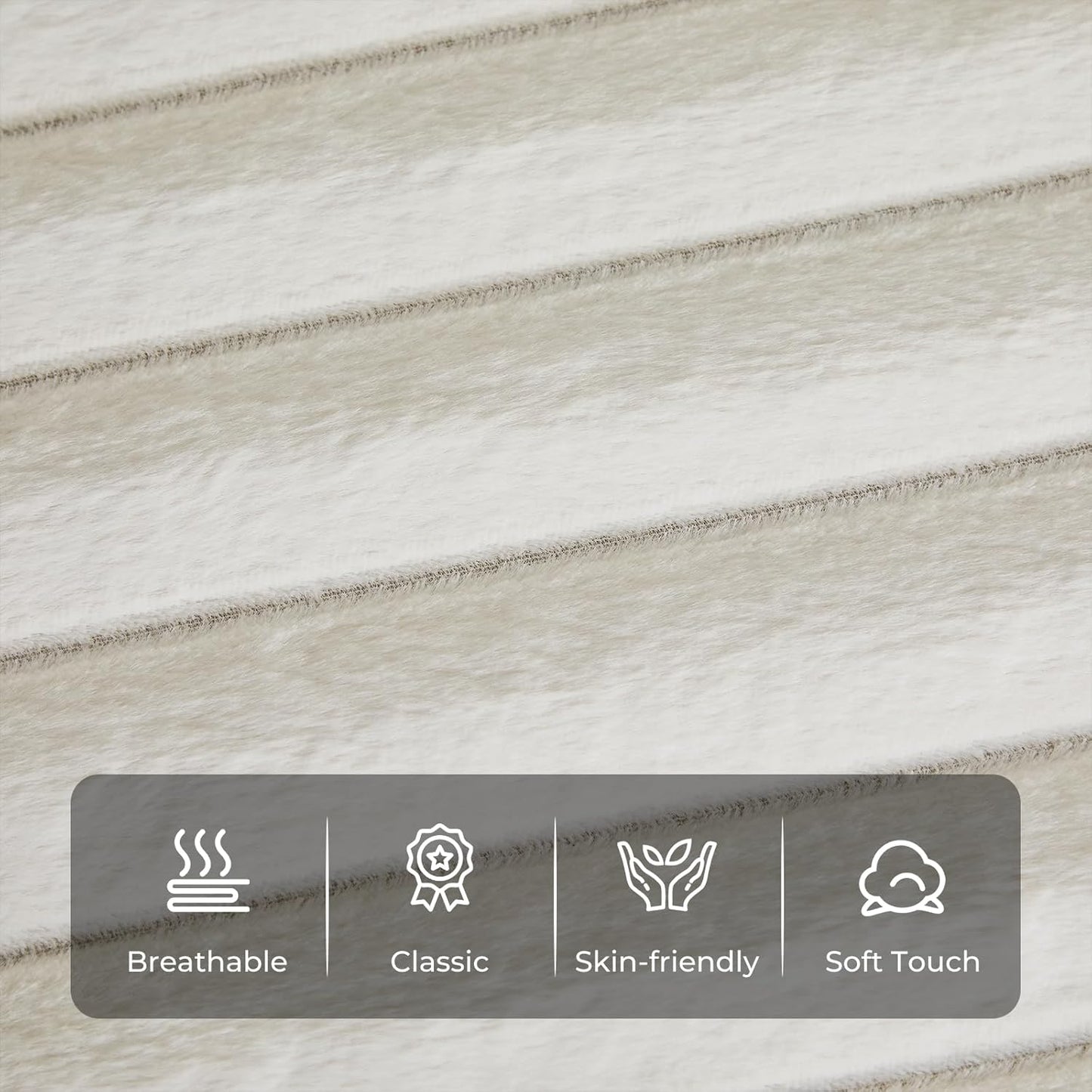 Furniliving Modern Round Ottoman, Large Size Bedroom Ottoman Footstool Round Ottomans Stool for Living Room, Bedroom, Makeup Room, Beige, Faux Fur