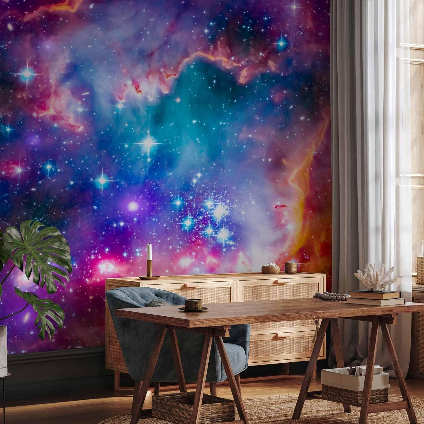 artgeist Wall Mural Abstract 193x138 in - XXL Peel and Stick Self-Adhesive Wallpaper Removable Large Sticker Foil Wall Decor Print Picture Image Design Abstract Cosmos Sky Star i-G-10010-a-a