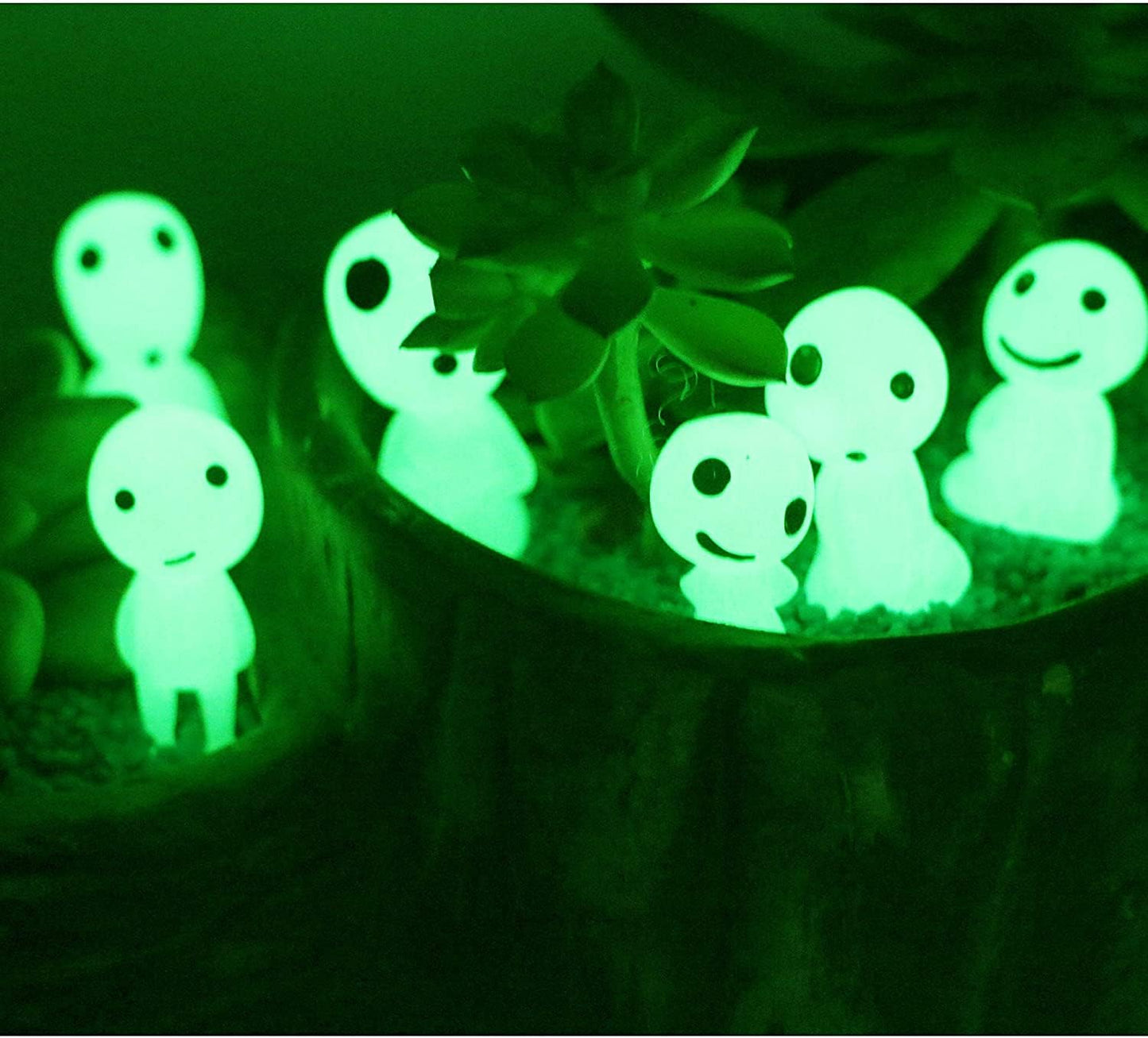 Fairy Garden Accessories Tree Elves Glow in Dark Alien Decor Miniature Luminous Ghost kit for Micro Landscape Decoration Outdoor Status Patio Lawn Yard Kit (20 Green)