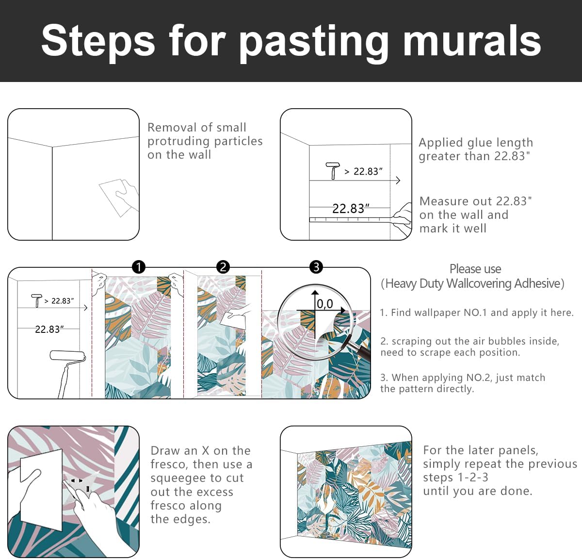 -Abstract Geometry Botanical Banana Leaf Fabric Wallpaper Living Room Bedroom Bathroom Tropical Plant Leaf Large Wall Mural- 137"x96"( not Peel and Stick)