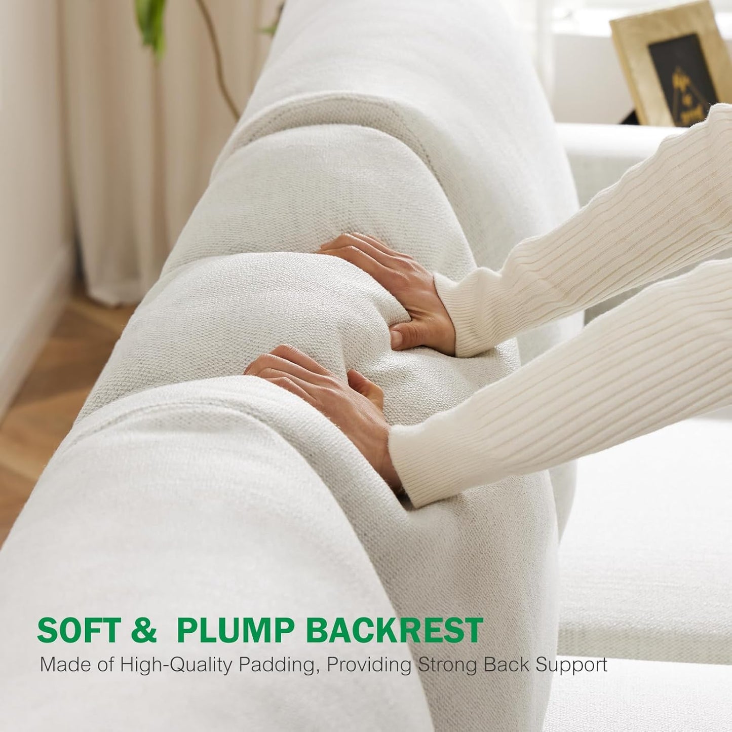 38.5 Oversized Accent Chair with Storage Beige Set of 2, Single Modern Accent Sofa Chair with Arms for Apartment Living Room Linen(21" Deep Seat)