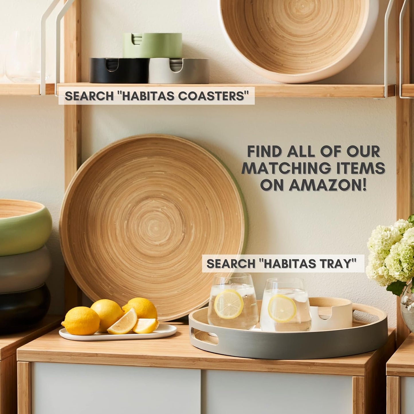 Fruit Bowl For Kitchen Counter, Decorative Bowl, Large Serving Bowl Or Fruit Basket For Kitchen Spun Bamboo (Black)