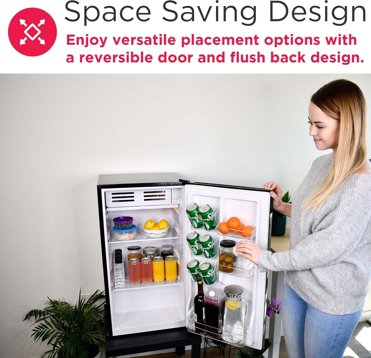 Frigidaire EFR331 Single Door Compact Refrigerator - Adjustable Thermostat Control - Reversible Doors - Front Blackboard, Write and Erase - Ideal for Dorm, Office, RV, Room - Black, 3.2 Cubic Feet