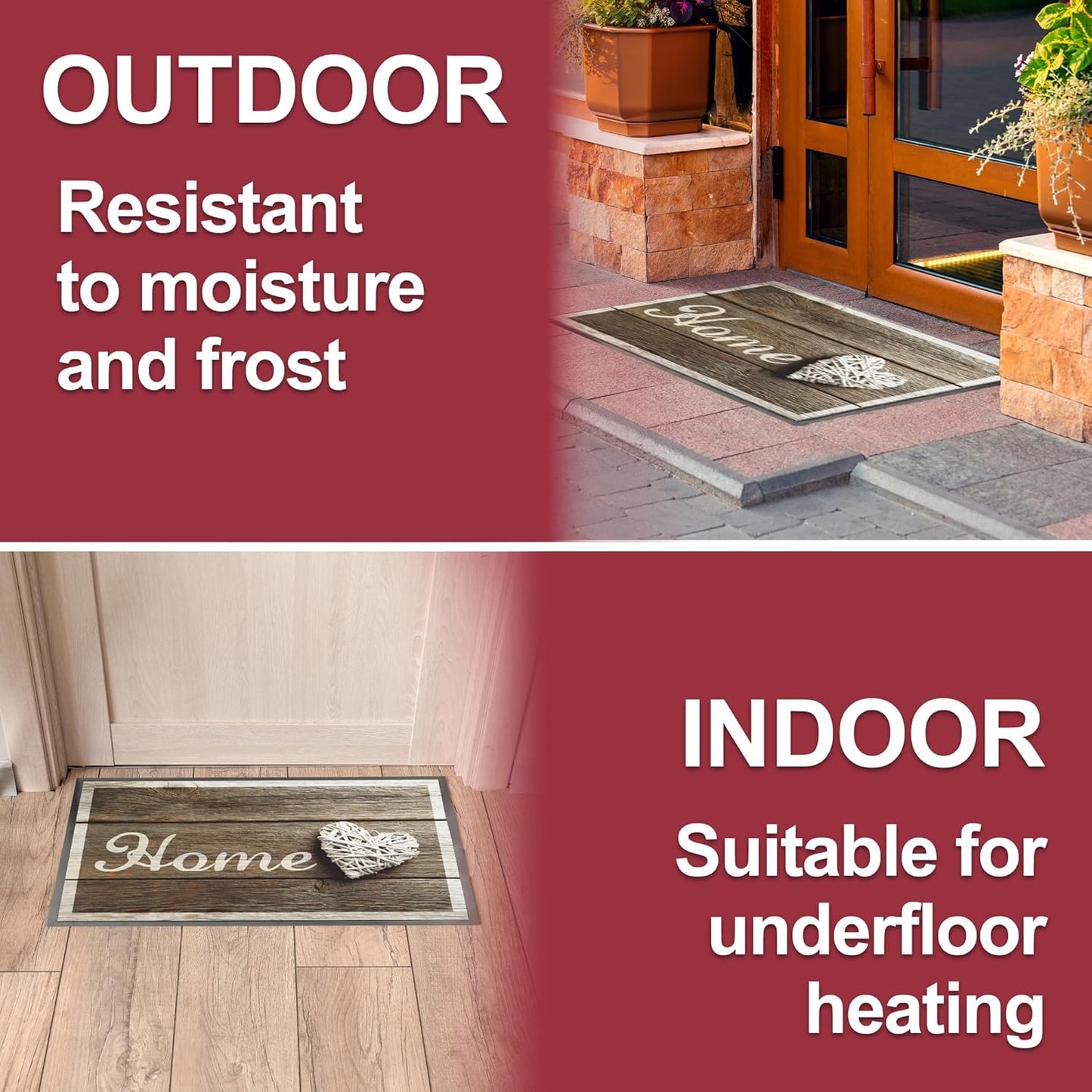 Floor Mat - for Indoor and Outdoor Use - Doormat - Non-Slip - Front Door Shoe Scraper - Size: 17x29