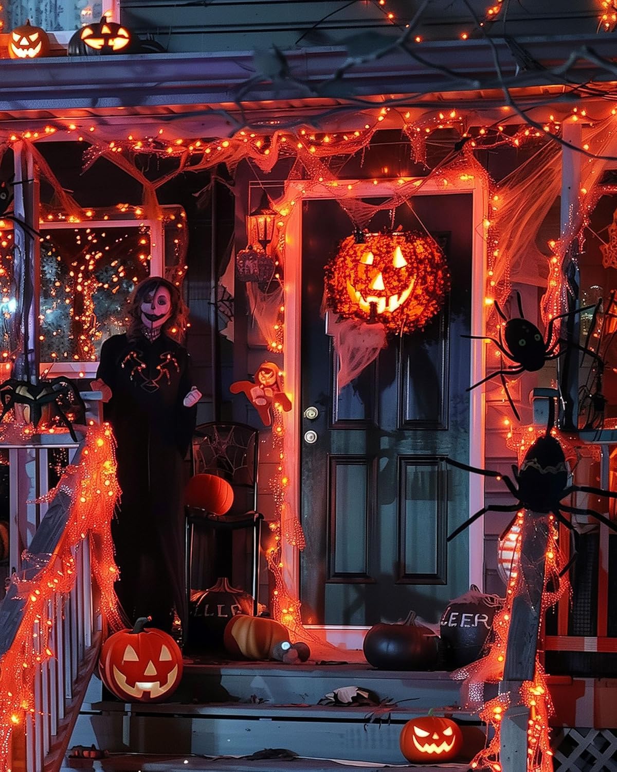 Fairy Lights Battery Operated, Twinkle String Lights Waterproof Silver Wire 5 Feet 60 Led Firecracker Starry Lights for DIY Wreath Home Party Bedroom Mason Jar Indoor Halloween Decoration, Orange