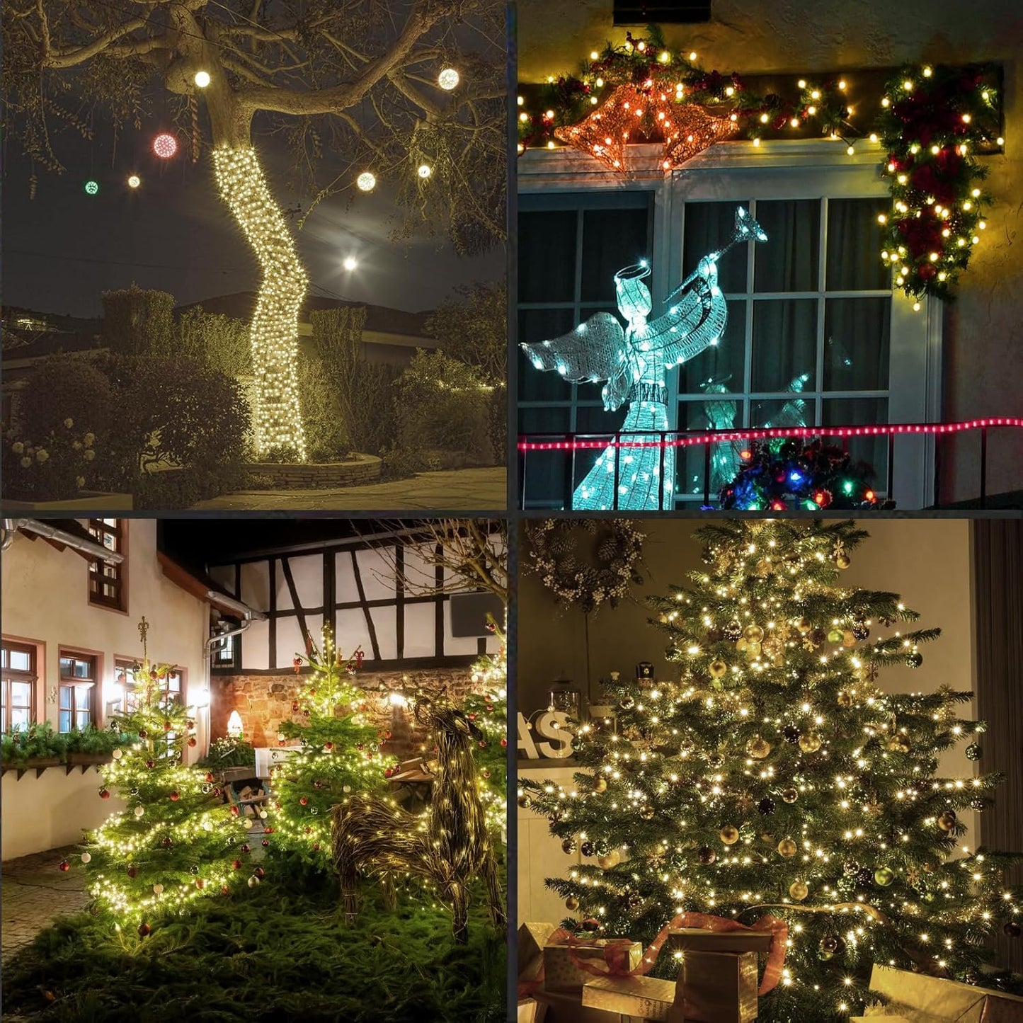 50Count String Lights, LED Christmas Lights, 6" SPACING,Green Wire,Warm White,Commercial Grade