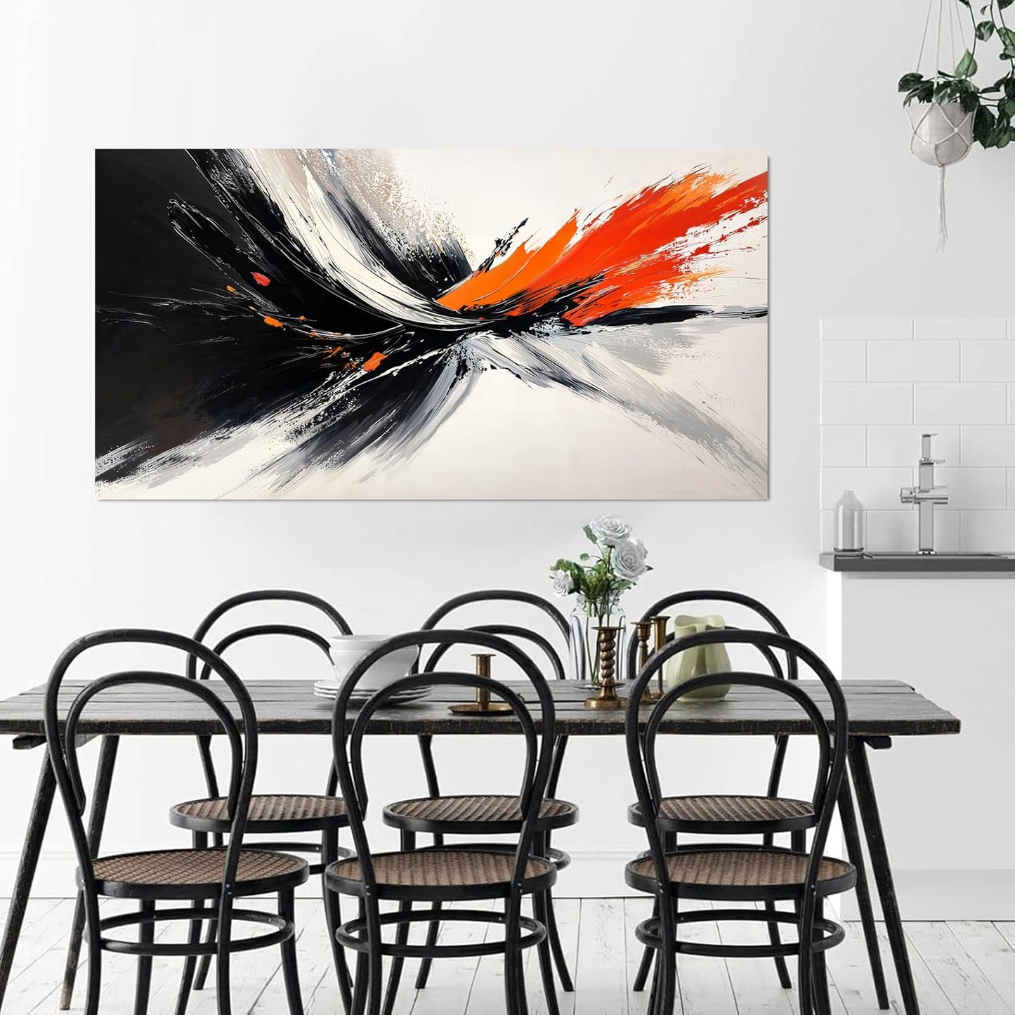 AIXMGSJS Canvas Abstract Wall Art Decor Modern Black and White Wall Art Prints Canvas Art Wall Decor Wall Art Pictures for Living Room Abstract Artwork for Walls Bedroom Office Decor 20" X 40"