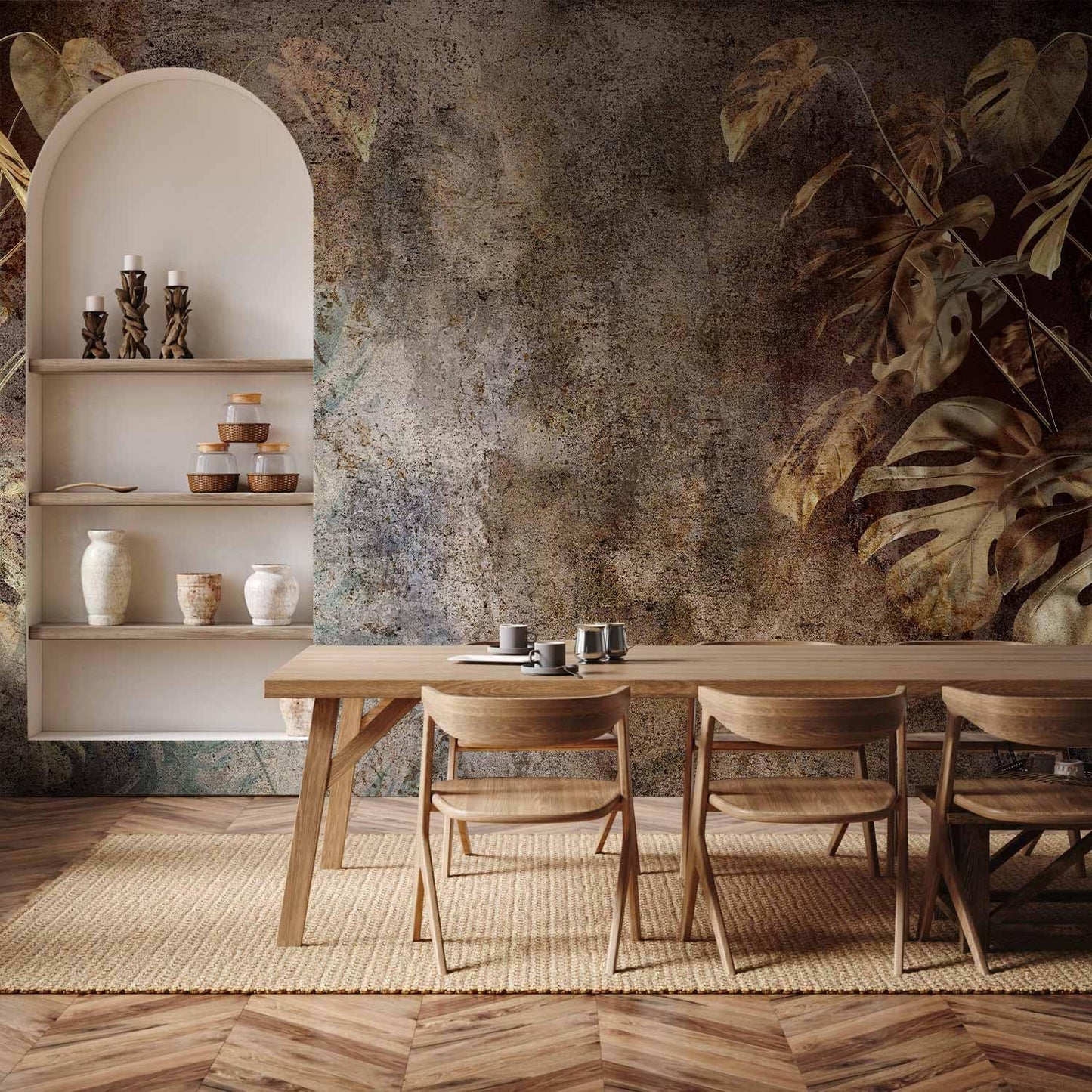 artgeist Premium Wall Mural Monstera 177x124 in - Non-Woven Wallpaper Fleece Wall Decor Photo Print Picture Image Design Nature Botanical Abstract Plants b-C-0859-a-a