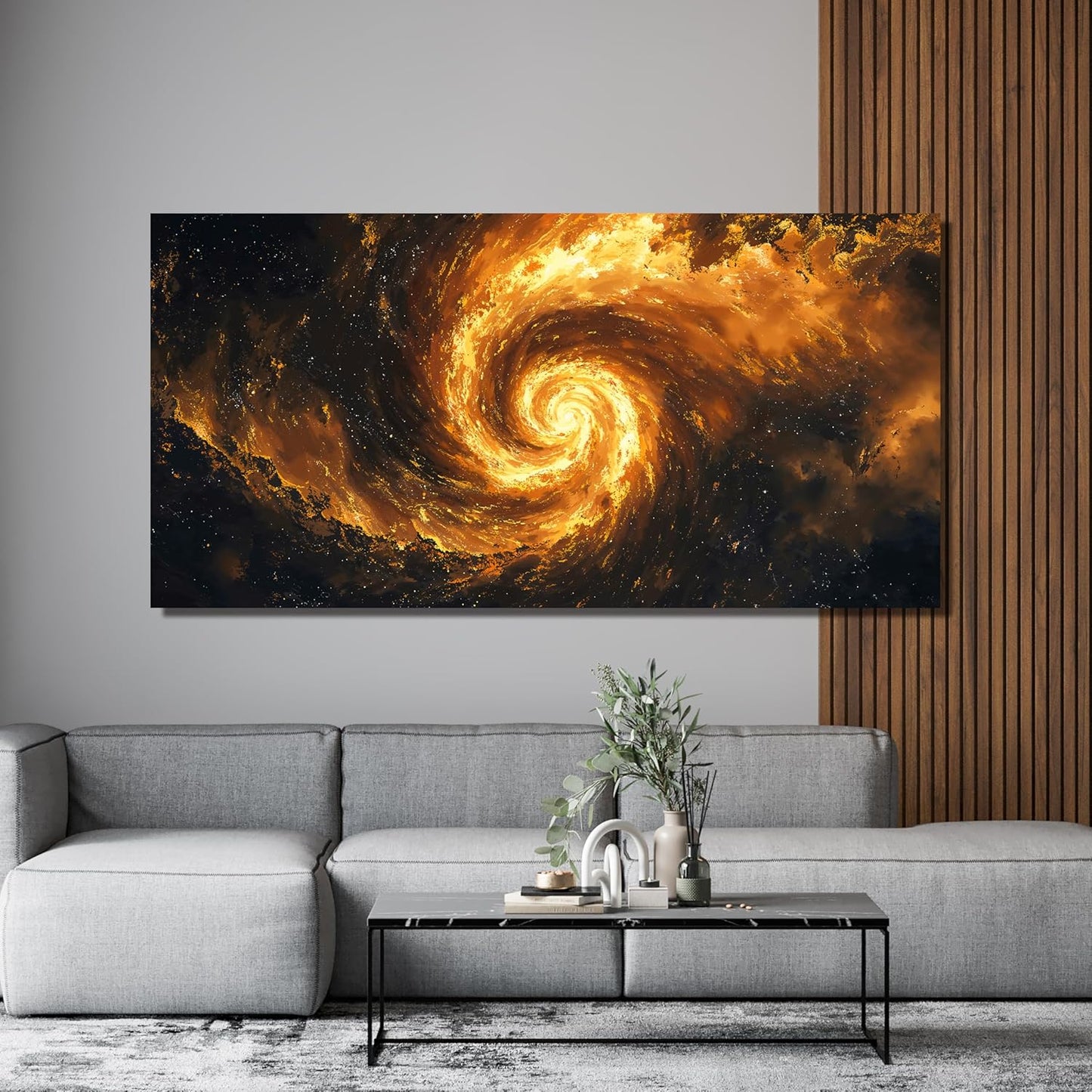 Abstract Canvas Wall Art Decor Black And Gold Modern Abstract art wall Decor for Living Room Galaxy Vortex Canvas Prints Modern Aesthetic Wall Art For Bedroom Office Wall Hanging Decor 20" X 40"