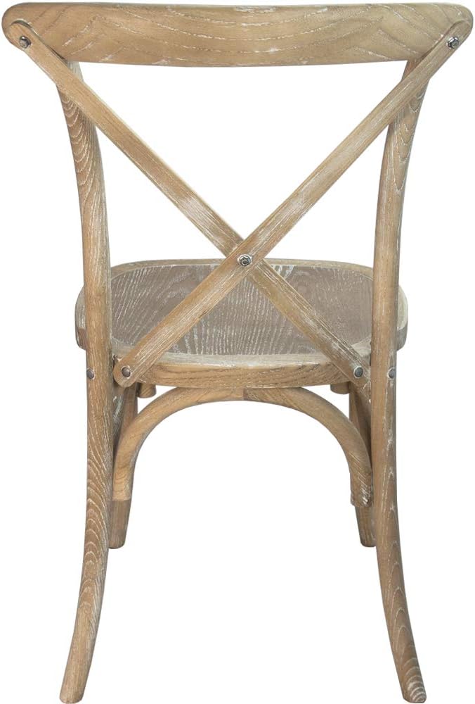 EMMA + OLIVER Natural with White Grain X-Back Chair