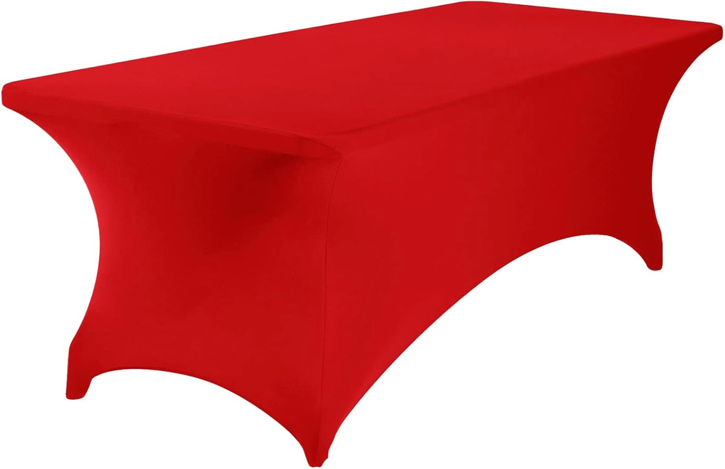 4Pack Spandex Waterproof Table Covers 8ft，Spandex 8ft Waterproof Table Cover for Party,Wedding, Banquet, and Events(Red)