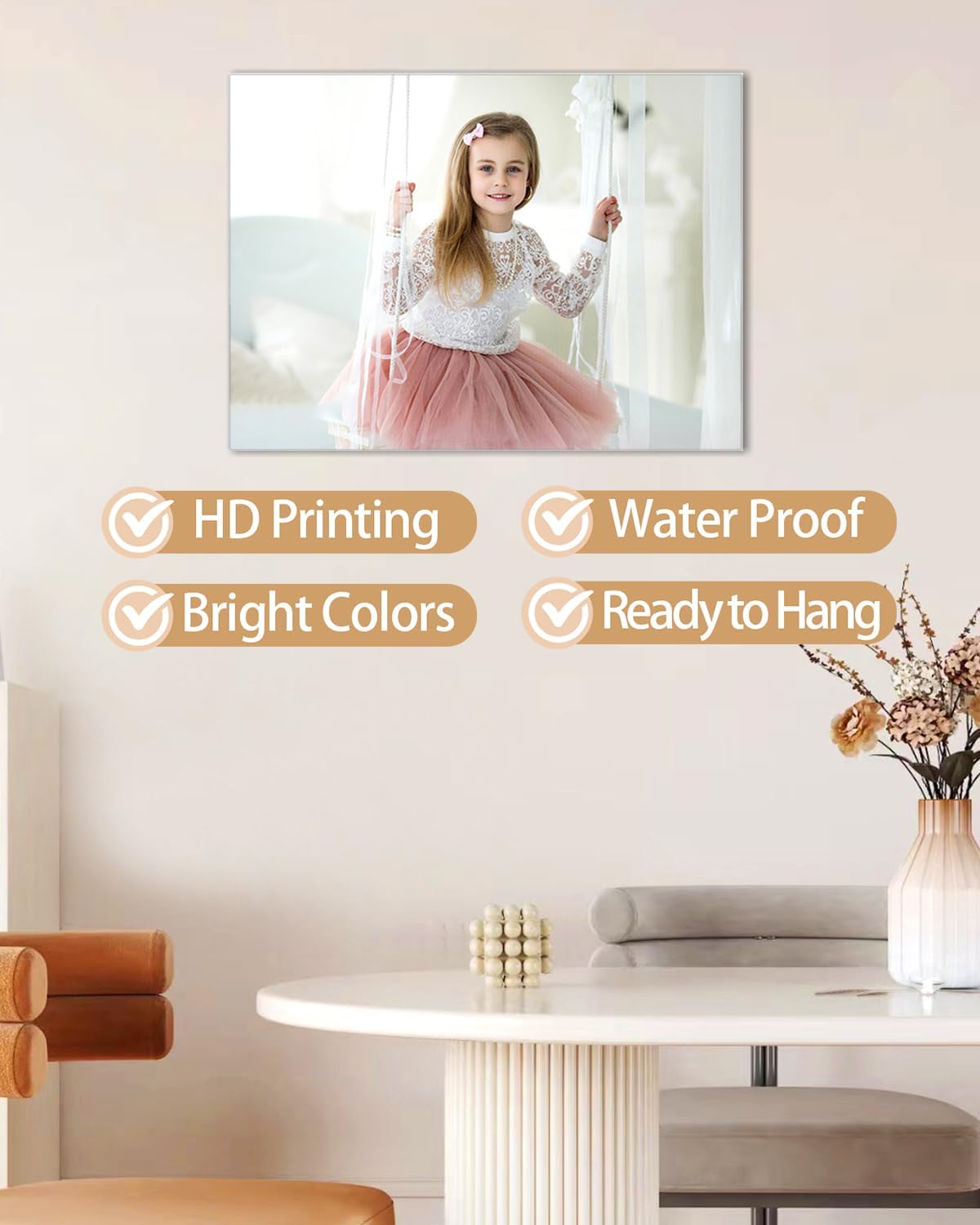 AbcCustomize Canvas Prints with Your Photos, Custom Canvas for Living Room and Bedroom Decor, Personalized gifts for Friends Lover and Family, Canvas Wall Art for Gifts & Keepsakes, Ready to Hang