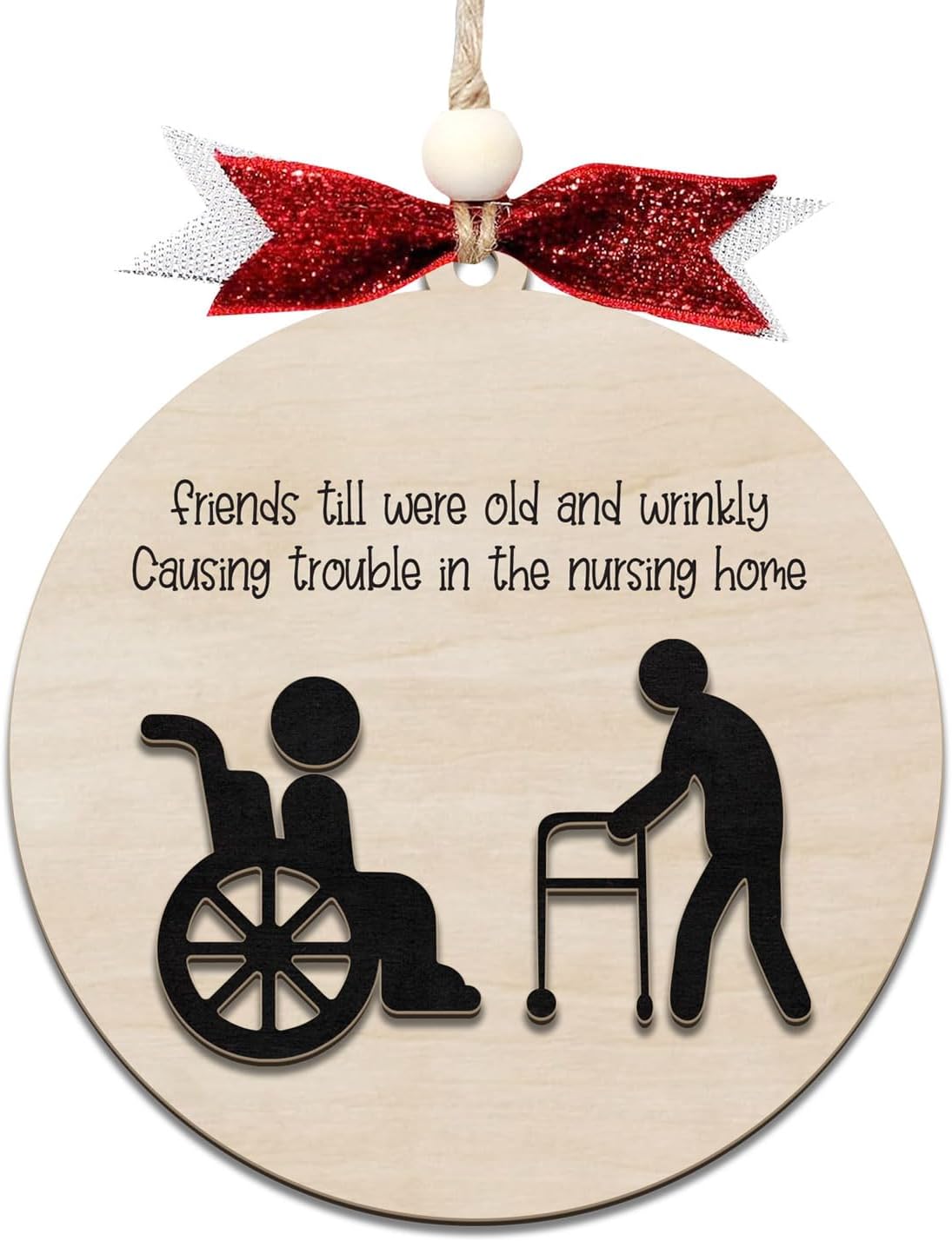 Funny Christmas Ornaments 2024, Unique Christmas Ornaments, Funny Christmas Gag Gifts for Men Women, Friends, Wooden Ornaments for Christmas Tree, Funny Ornaments for Adults