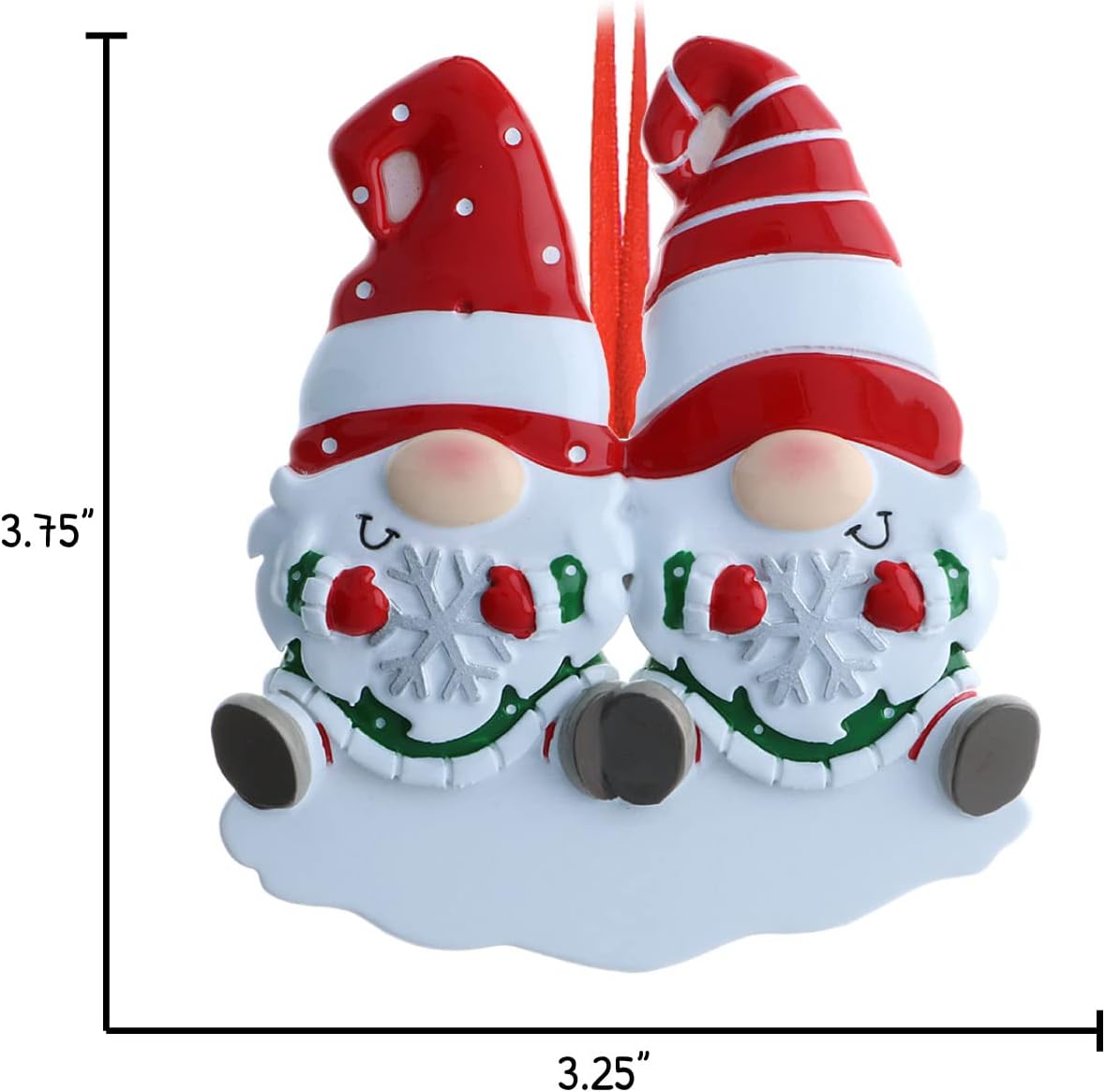 3D Personalized Our First Christmas Ornament 2025 | Custom Gnome Couple Ornaments Snowy Snowflakes Couples Ornament 2025 Family of 2 Unique for a Couple Ornaments Couples Unique Gifts