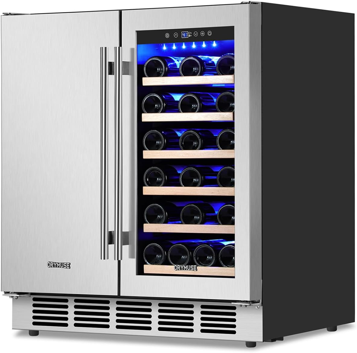 30" Stainless Steel Wine & Beverage Refrigerator - Dual Zone, Built-in/Freestanding with Upgraded Cooling - 30 Bottles & 110 Cans Capacity