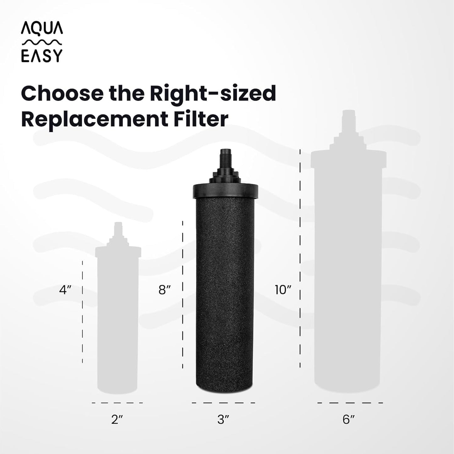 AquaEasy BB9 Activated Carbon Water Filter Candle(4 Pcs) Replacement Gravity Water Filter Candle Compatible With Gravity Filter System