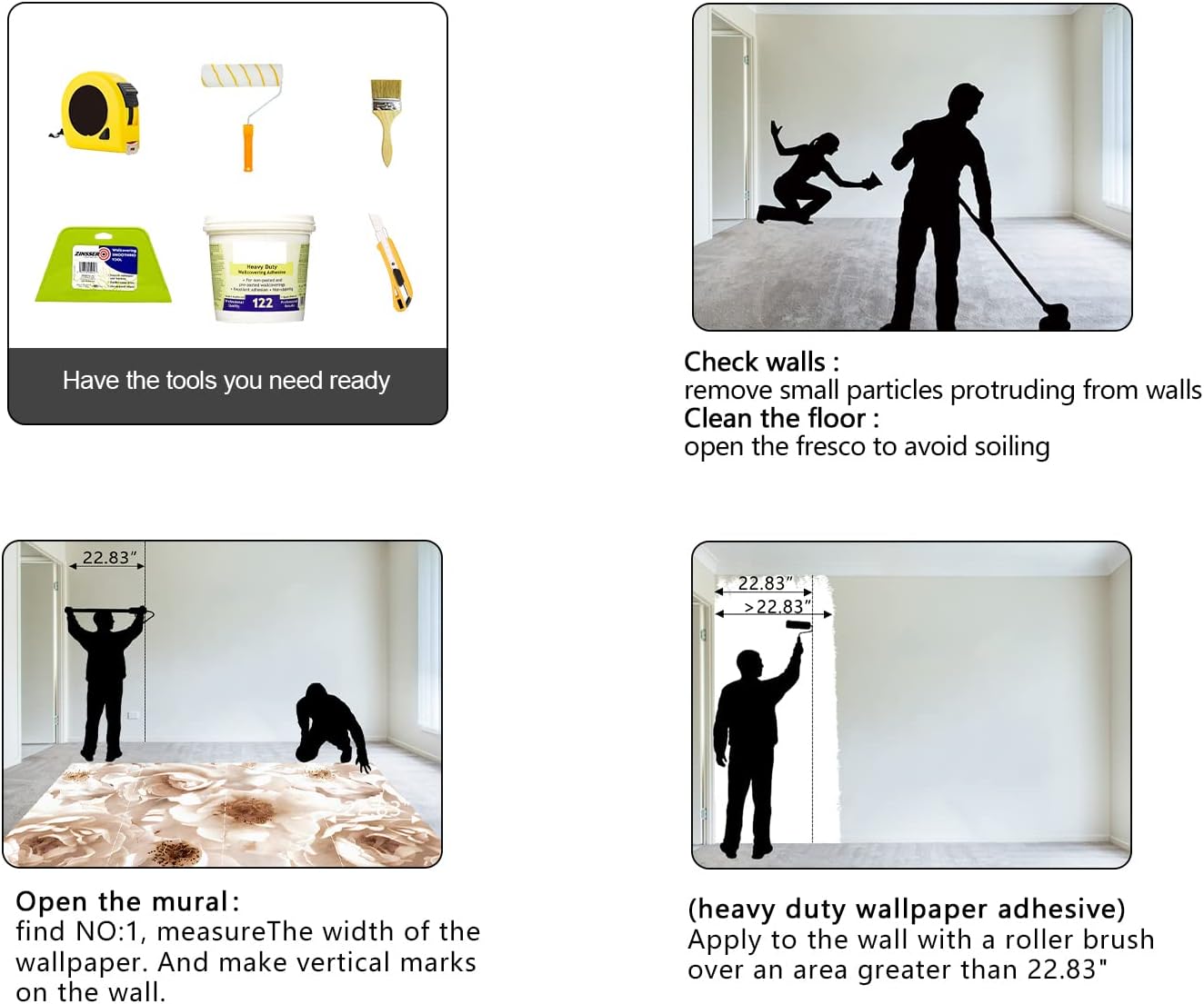 Floral wallpeper for Girls Bedroom Modern Flower Living Room Wall Mural - 160"x108"（Not Peel and Stick）