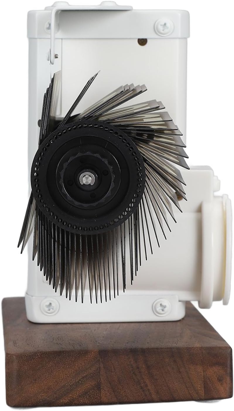 Flip Desk Clock, Retro Vintage Flip Desk Table Clock, Digital Clock Sided Large Numbers Mechanical Flip Clock Wood Base for Living Room, Study Room and Office（Frosted White）