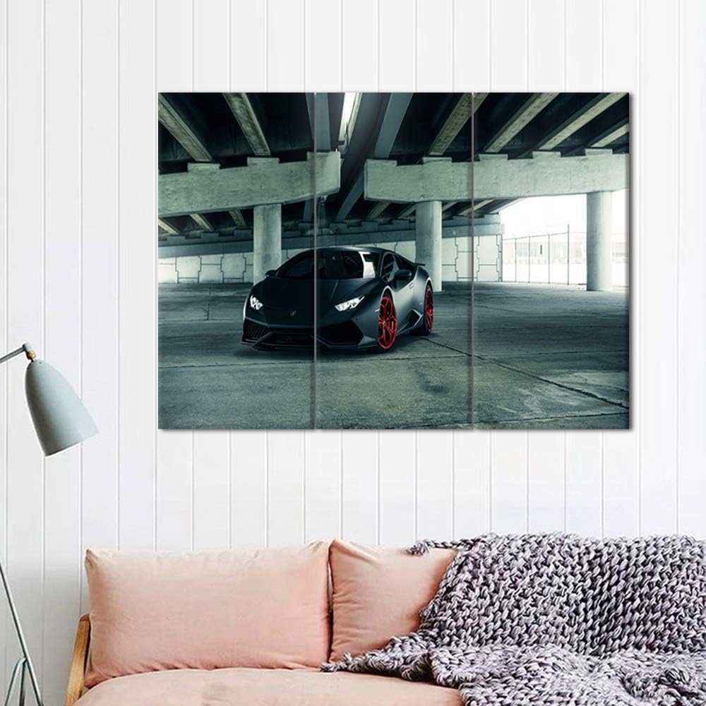 3 Piece Wall Art Wide Angle Shot of Sports Car Painting The Picture Print On Canvas Car Pictures for Home Decor Decoration Gift Piece Stretched by Wooden Frame,Ready to Hang - 40 x 20inch x 3 panels