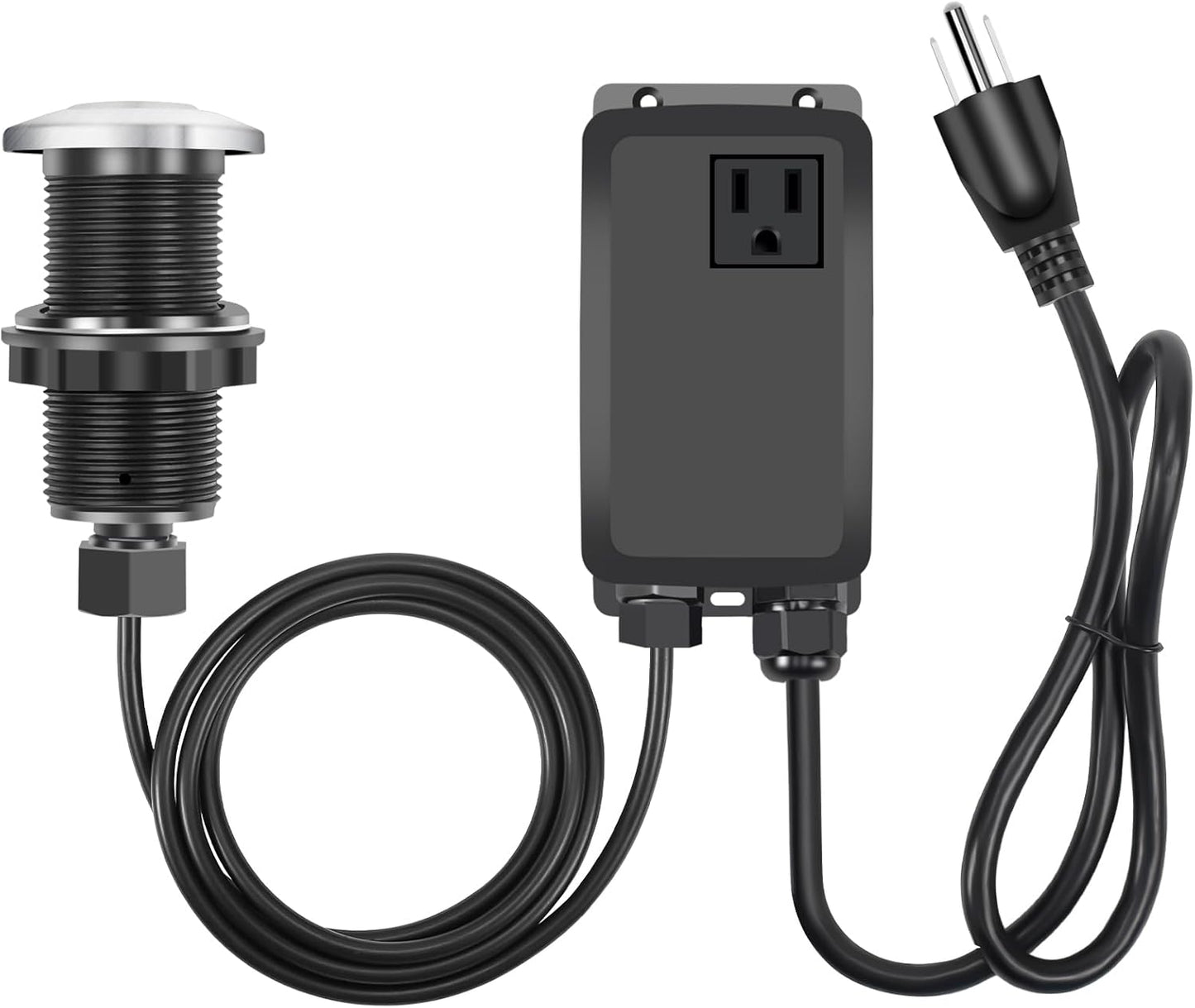Garbage Disposal Air Switch Kit, Garbage Disposal Button, Sink Top Waste Disposer On/Off Switch, UL Listed Air Switch Compatible with All Garbage Disposals (Brushed Stainless Steel）