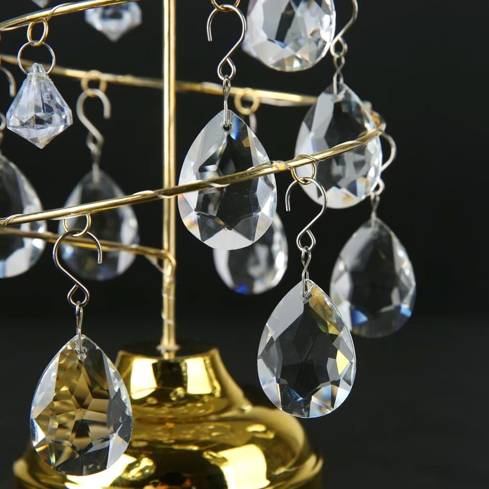 10pcs 38mm Crystal Suncatcher, Hanging Clear Teardrops Crystals Chandelier Parts Prisms Pendants with Hook for Windows Lamp Christmas Tree Decorations Home Decor