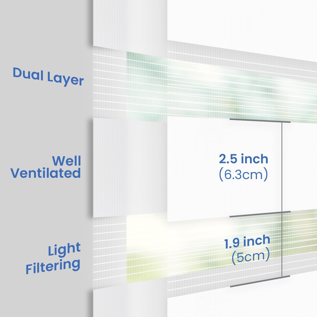 Foiresoft Standard Custom Zebra Roller Blinds for Windows [W10–105 x H10–115 Inch, White, Basic], Light Filtering Dual Layer Shades for Bedroom, Living Room, Office, 13 Colors