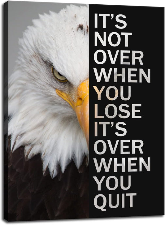 Animal Motivational Canvas Wall Art Animal Inspirational Poster Eagle Print Picture Painting Modern Affirmative Inspiring Artwork for Home Living Room Office Decor Ready to Hang [30''W x 40''H]