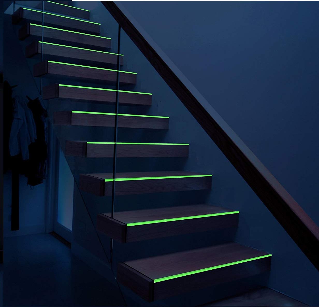 Glow in The Dark Tape - 65 FT X 0.5 Inch Luminous Photoluminescent/Luminescent Emergency Roll Safety Egress Markers Stairs, Walls, Steps, Exit Sign. Glowing Pro Theatre Stage Floor (65 ft X 0.5 inch)