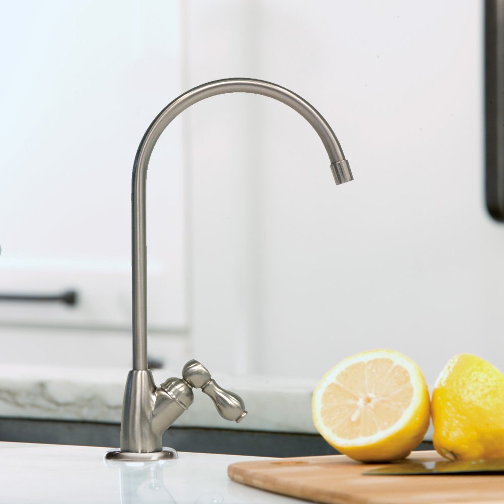 Aquasana Under Sink Water Filter System - Reduces PFAS, Lead, & Chlorine in Drinking Water - Under Counter Claryum Filtration for Kitchen - 3-Stage - Brushed Nickel Faucet - AQ-5300.55