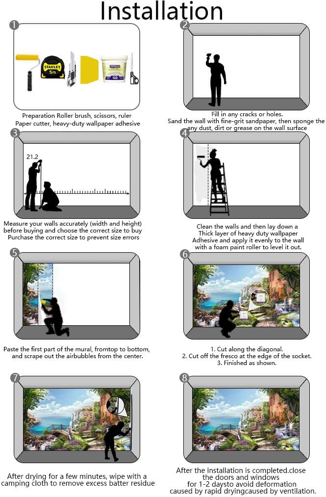 Ancient Large Trees Forest Wallpaper, Large Background Wall Mural, Decorating Bedroom, Living Room, Bath Room(Non-self-Adhesive)