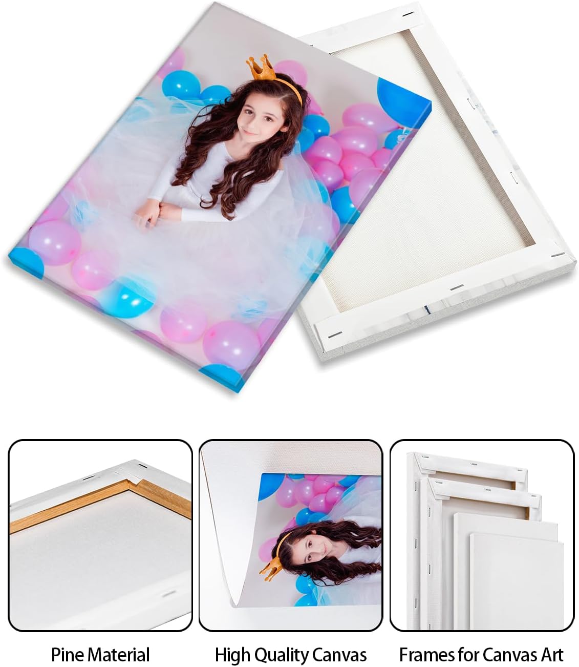 AbcCustomize Canvas Prints with Your Photos, Personalized Photo To Canvas Print for Bedroom, Living Room, Farmhouse Office Decor,Custom Canvas Wall Art for Gifts & Keepsakes, Ready to Hang