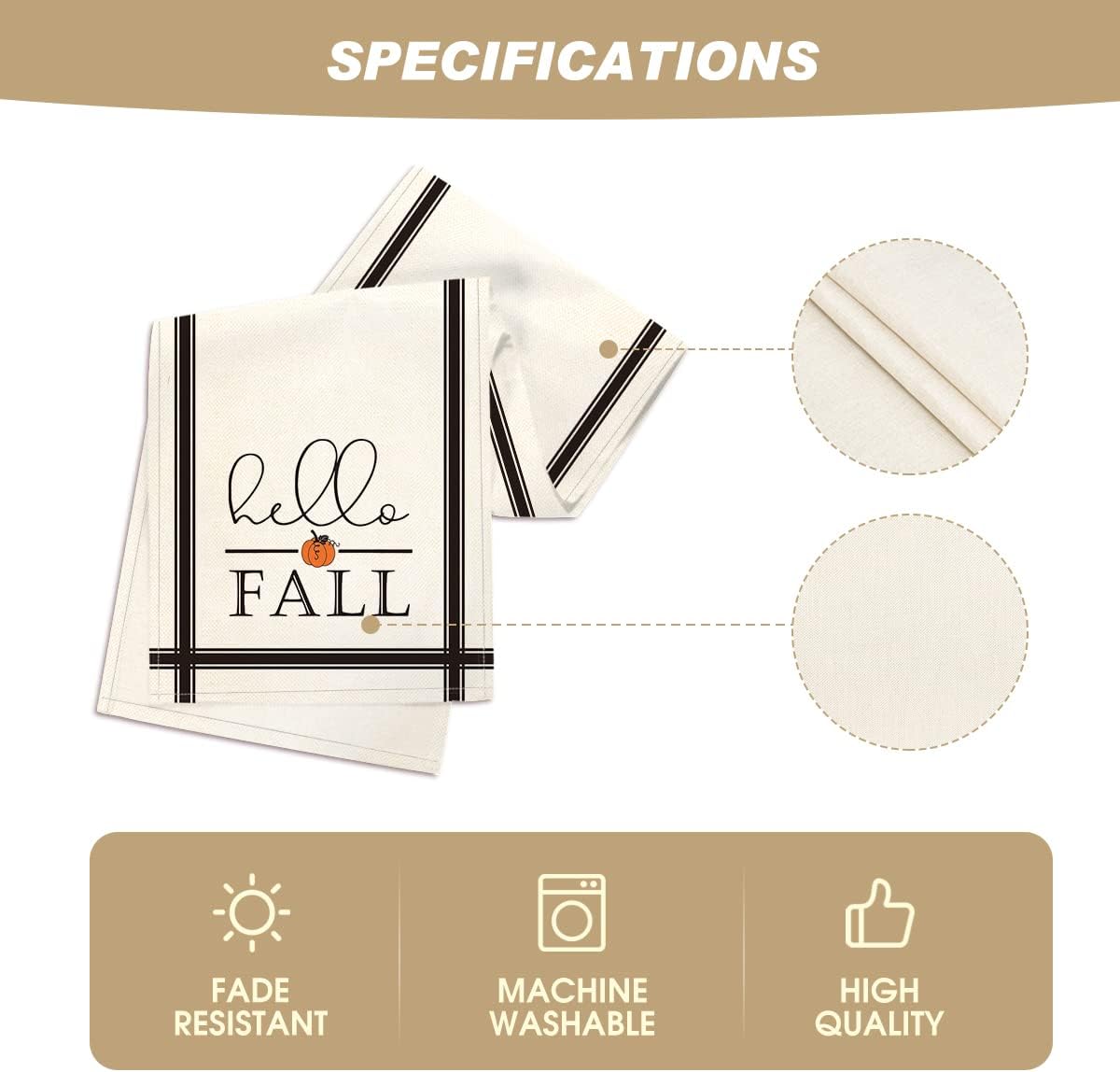 Artoid Mode Hello Fall Pumpkin Table Runner, Seasonal Harvest Vintage Thanksgiving Kitchen Dining Table Decoration for Indoor Outdoor Home Party Decor 13 x 72 Inch