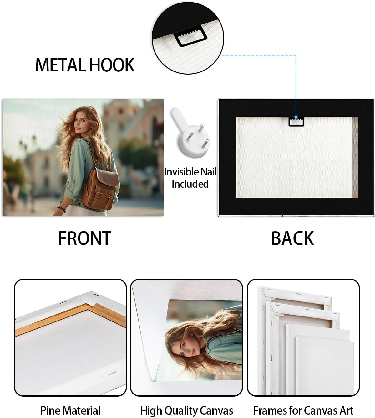 AbcCustomize Canvas Prints with Your Photos，Custom Canvas Wall Art for Bedroom, Living Room, Farmhouse Decor，Personalized Gifts Canvas Prints for Family，Friend，Lover，Pet