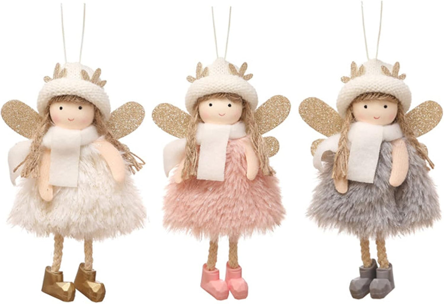 3pcs Christmas Angel Doll Decoration, Christmas Tree Hanging Ornaments, Thanksgiving Day Birthday Gifts, Fairy Presents, Tree Hanging Pendant, Home Party Ornament, Gift Toys for Kids