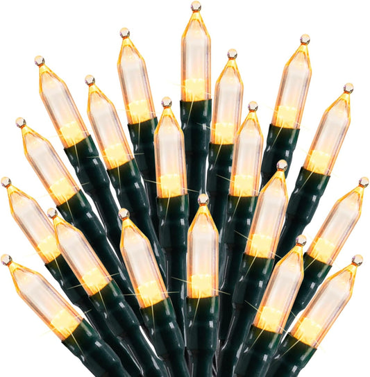 2PC LED Christmas Mini Lights, 75 Feet 200 LED Clear Bulbs String Lights with 8 Light Modes, Connectable Fairy Lights Plug in for Outdoor Xmas Trees Garland Wreath Holiday Decorations, Warm White