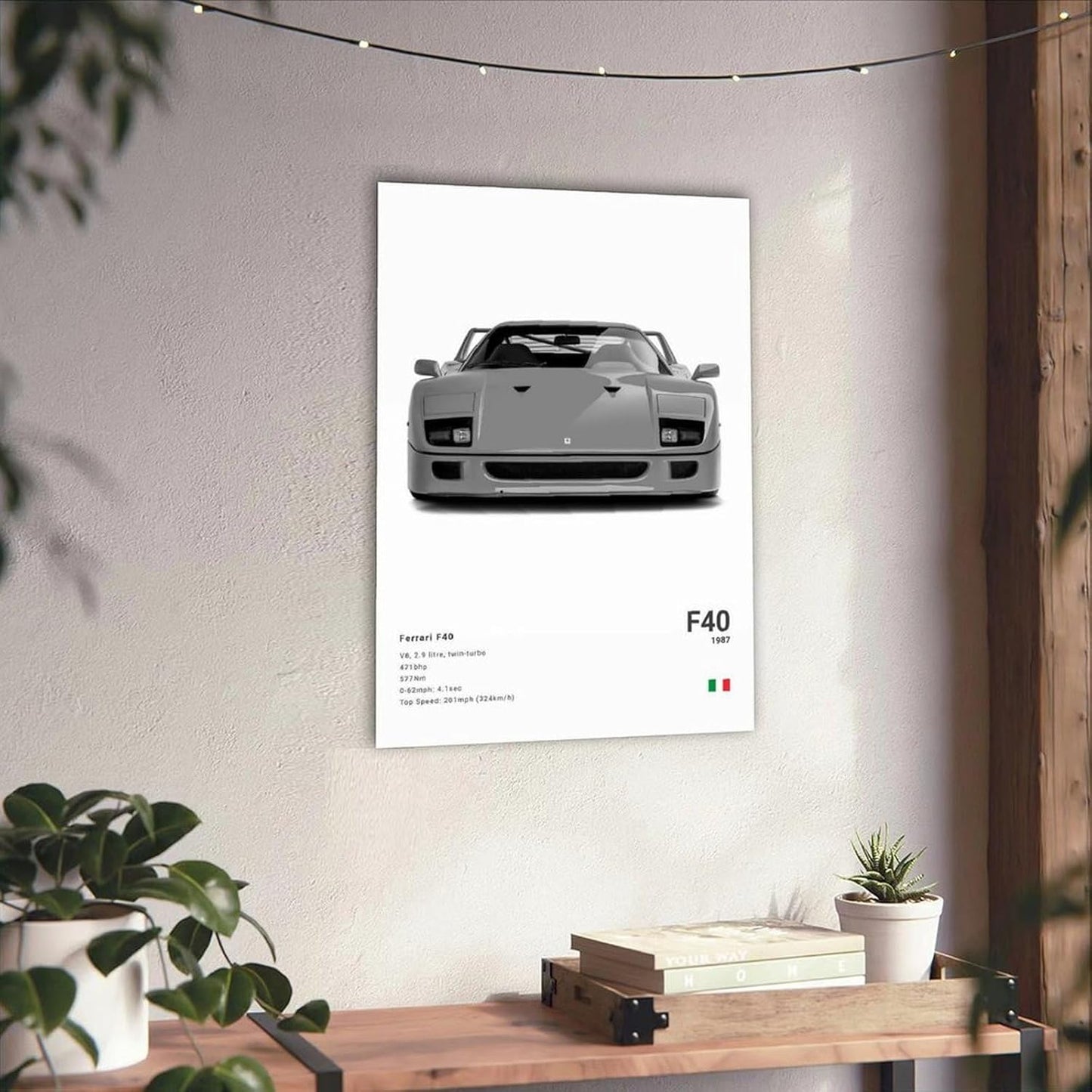 Farrari Car Posters For Walls Vintage Racing Car Canvas Prints For Home Decor Office Decor CUnframe-style 20x30inch(50x75cm)