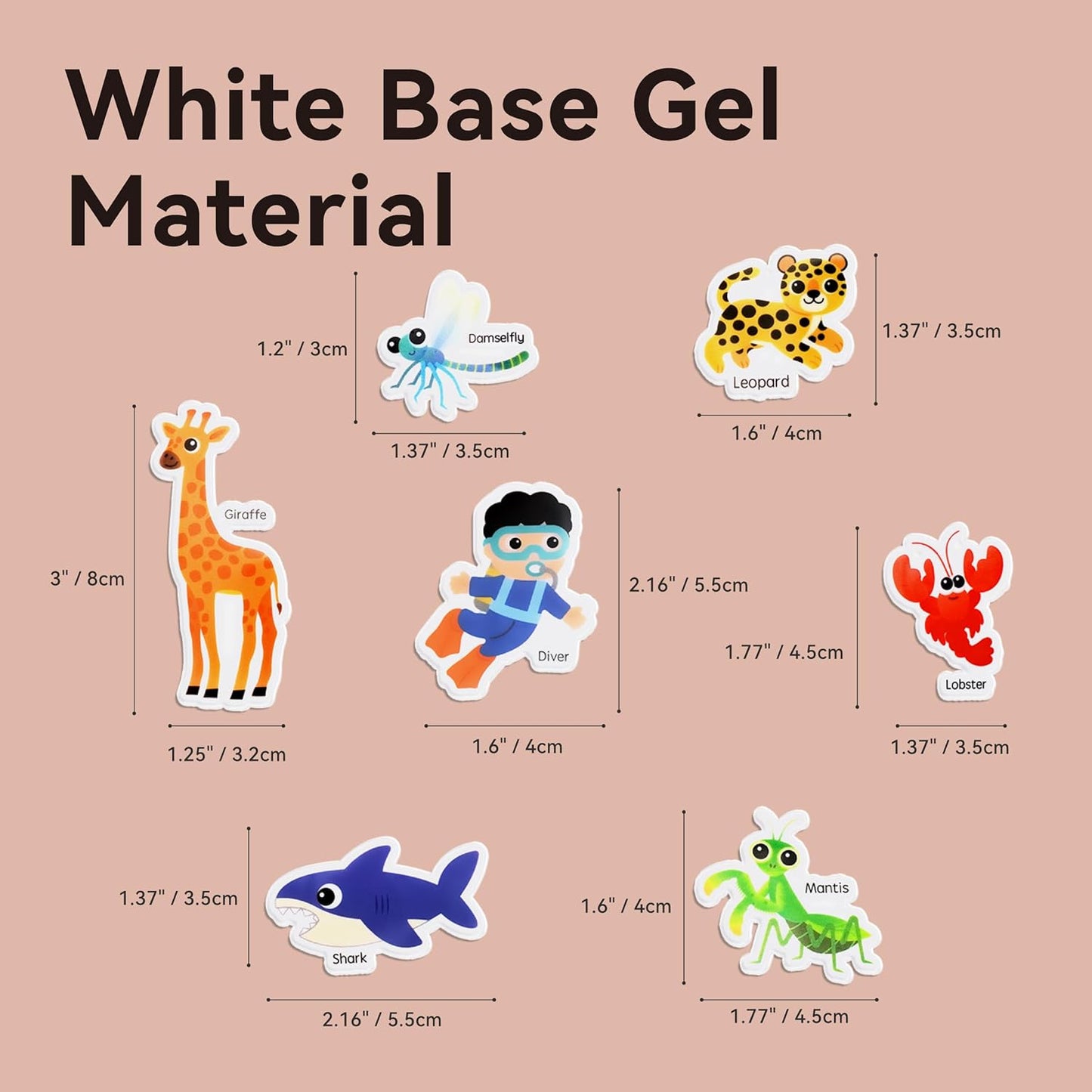 106 PCS Ocean/Animals/Insects Jelly Stickers - Thick, Removable Animal Window Clings for Toddlers. Great for Home, Classroom, Nursery Decor and Toddler Animal Party Supplies