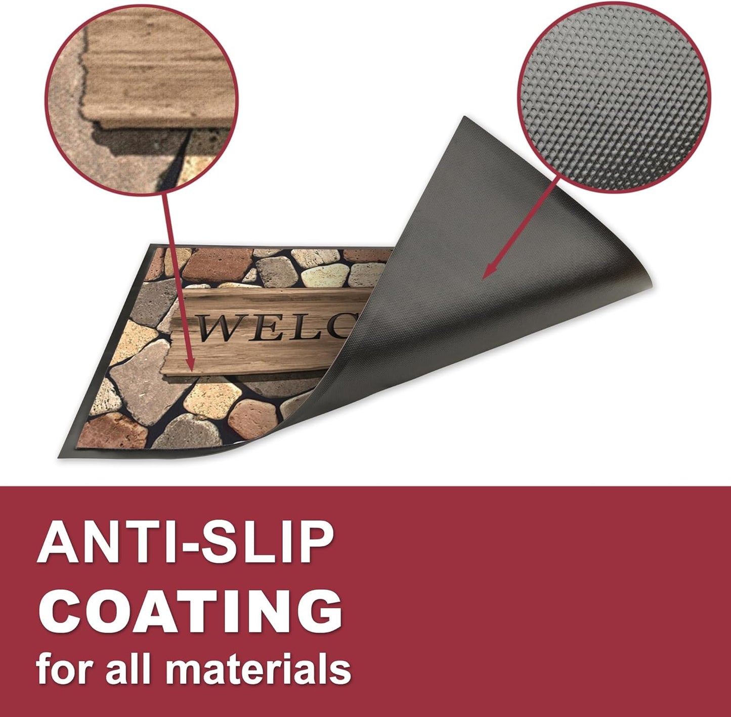 Floor Mat - for Indoor and Outdoor Use - Doormat - Non-Slip - Front Door Shoe Scraper - Size: 17x29