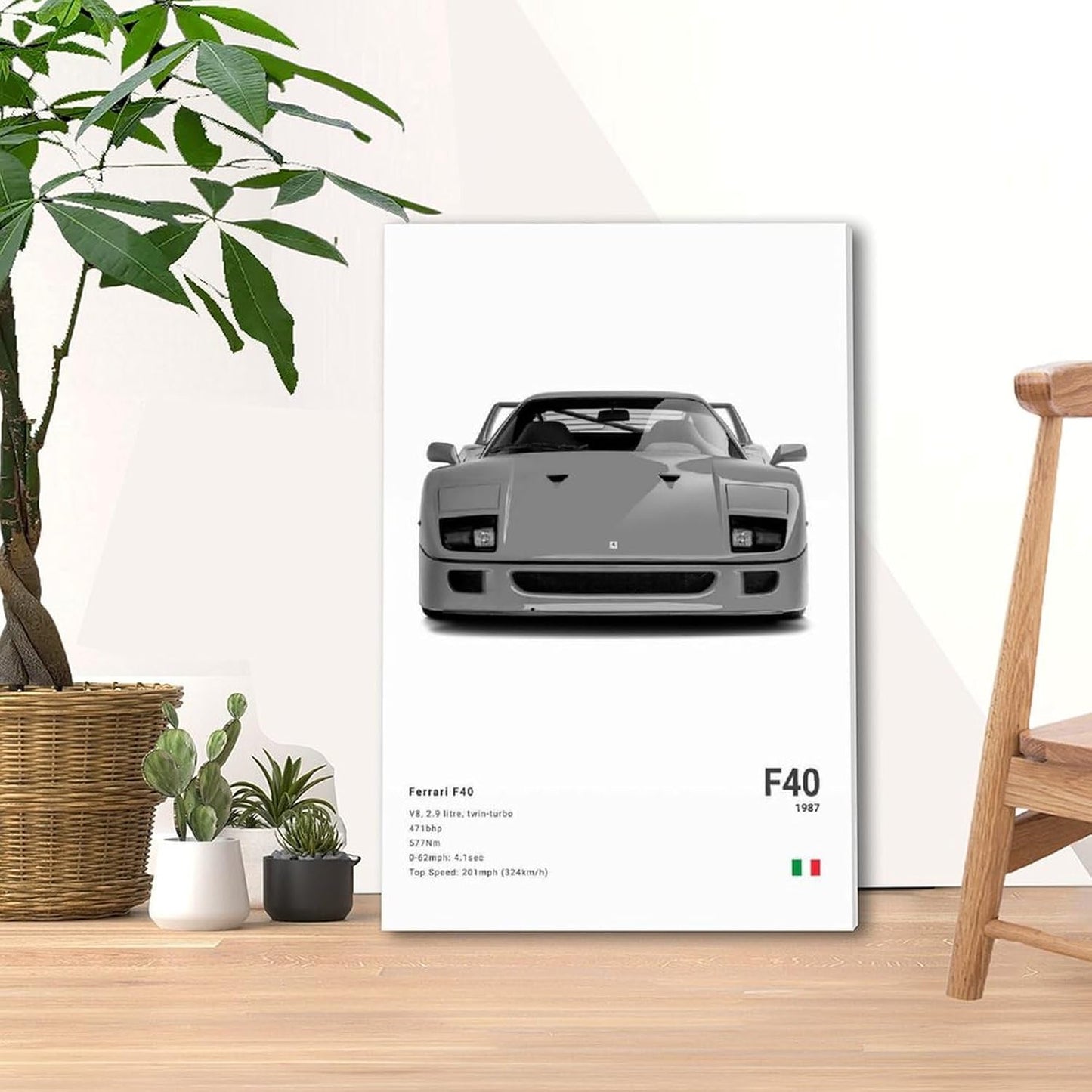 Farrari Car Posters For Walls Vintage Racing Car Canvas Prints For Home Decor Office Decor CFrame-style 16x24inch(40x60cm)