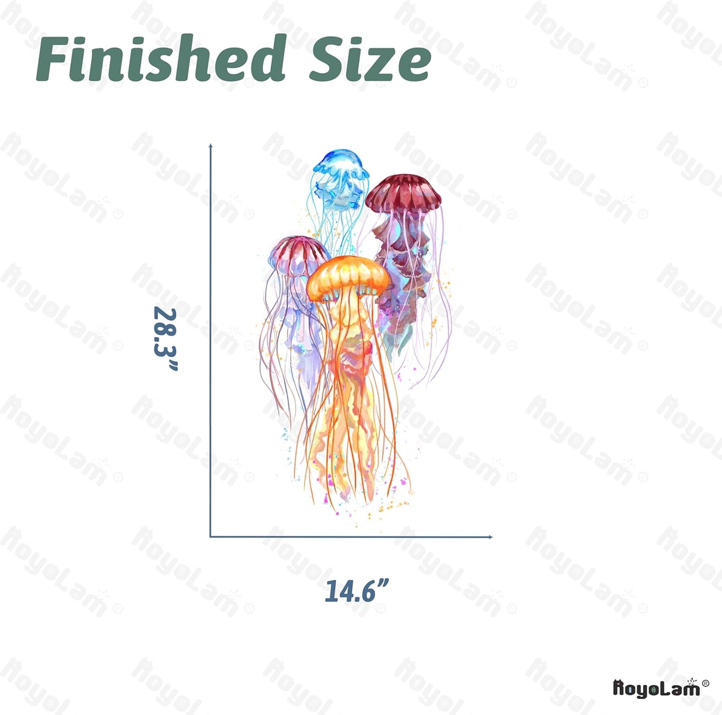 Colorful Beautiful Jellyfishes Wall Decal Nursery Sea Animal Marine Organism Wall Sticker Removable Peel and Stick Waterproof Wall Art Decor Stickers for Kids Baby Classroom Living Room