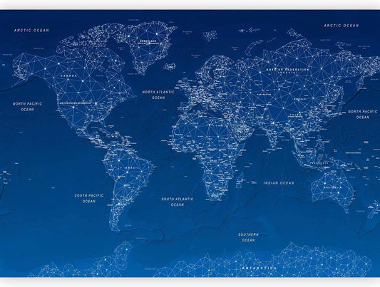 artgeist Premium Wall Mural World Map 79x55 in - XXL Non-Woven Wallpaper Fleece Wall Decor Photo Print Picture Image Design Home Map of The World k-A-0125-a-a