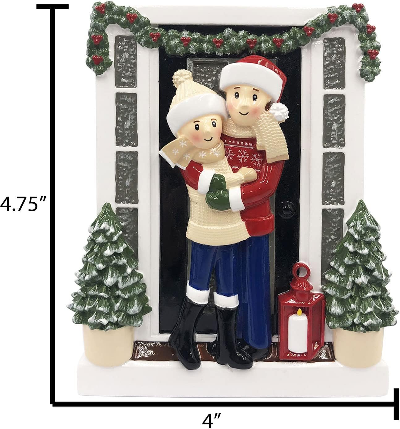 3D Personalized Our First Christmas Ornament 2025 Winter Sweater Couple Ornaments Front Door Couples Ornament 2025 Family of 2 Xmas Tree for a Couple Ornaments Couples Unique Gifts