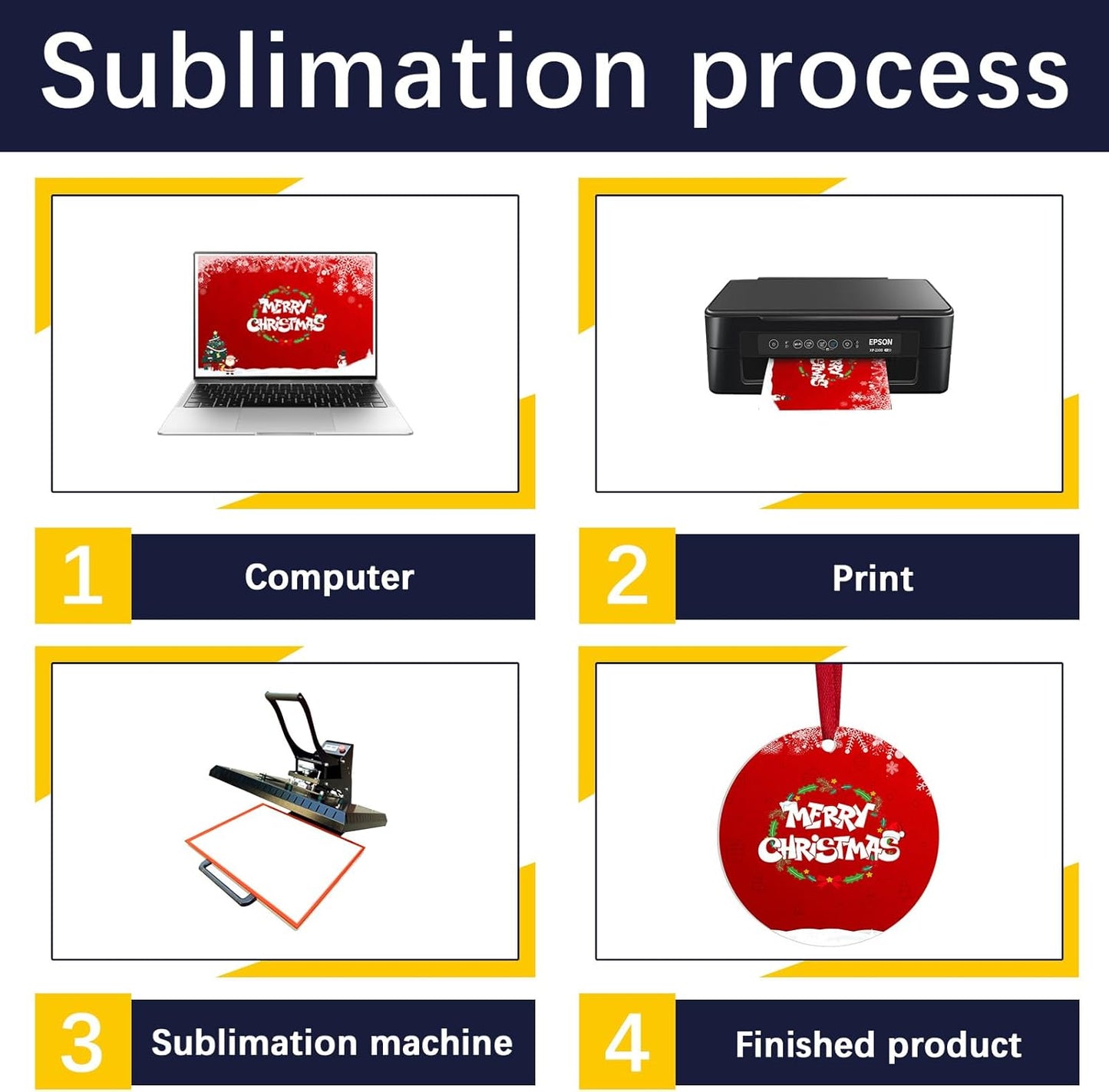 54 pcs Metal Sublimation Ornament Blanks,Sublimation Christmas Ornament Blanks for Christmas Tree Decor Ornaments,Double Sided Sublimation Ornaments Round Sublimation Blanks