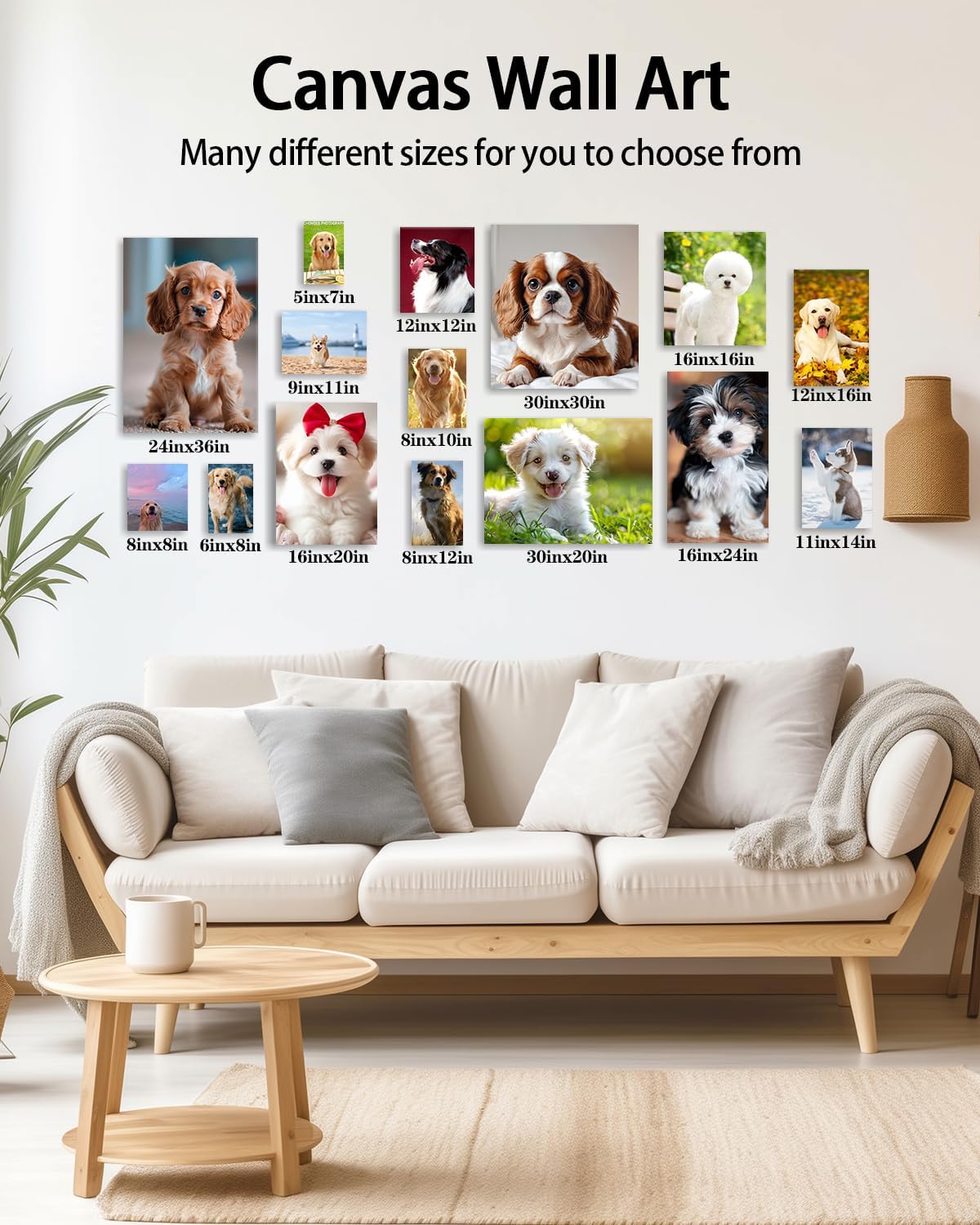 AbcCustomize Canvas Prints with Your Photos，Custom Canvas Wall Art for Bedroom, Living Room, Farmhouse Decor，Personalized Gifts Canvas Prints for Family，Friend，Lover，Pet