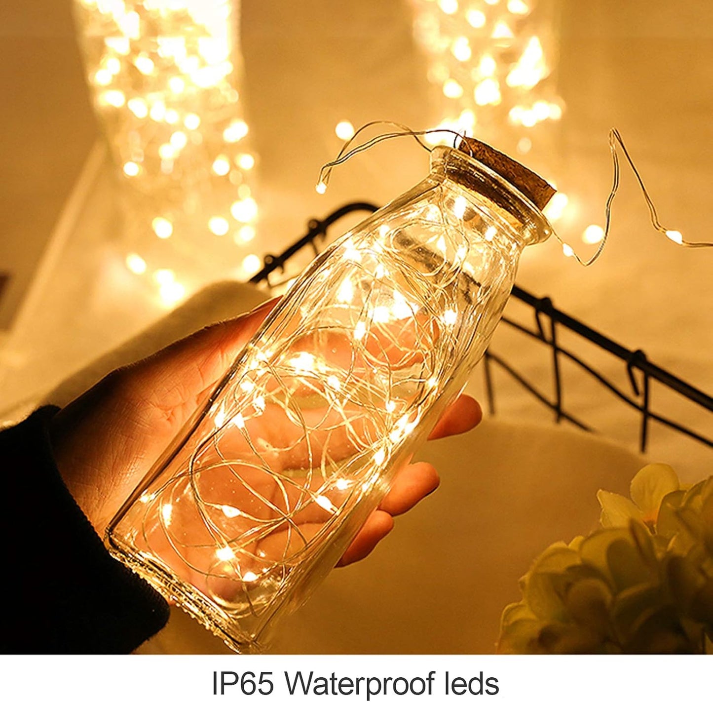 ANJAYLIA LED Fairy String Lights, 80 LED Twinkle Lights Battery Operated for Garden Home Party Wedding Festival Decorations Crafting Lights, Warm White