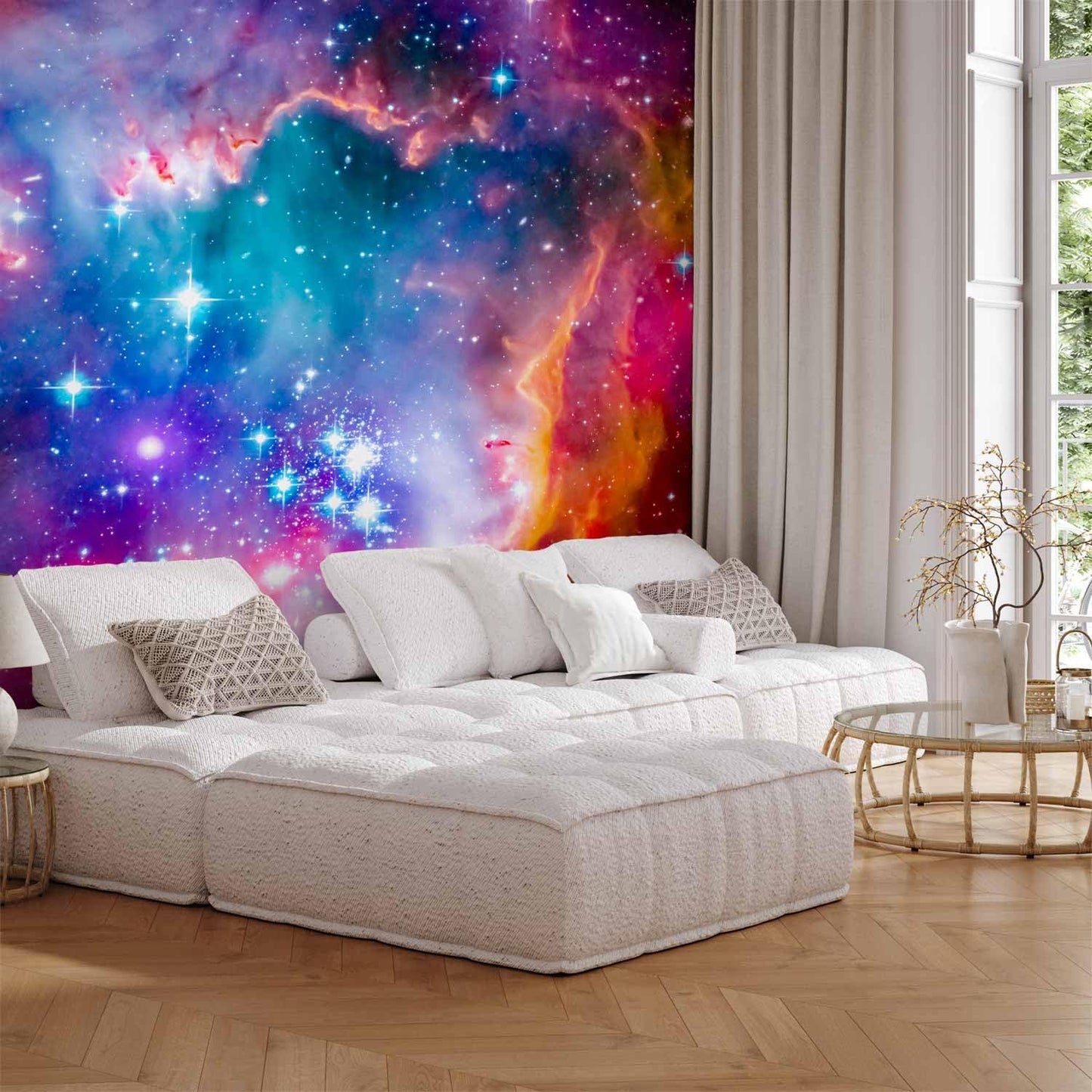 artgeist Wall Mural Abstract 135x101 in - Peel and Stick Self-Adhesive Wallpaper Removable Large Sticker Foil Wall Decor Print Picture Image Design Abstract Cosmos Sky Star i-G-10010-a-a