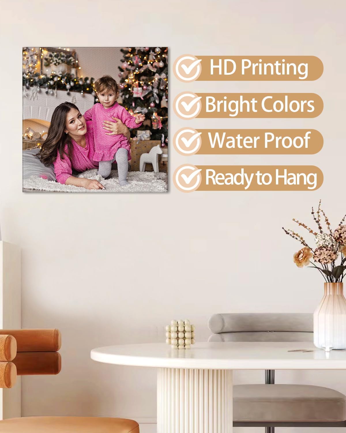 AbcCustomize Custom Canvas Prints,Transform Your Memories into Beautiful Art with Personalized Photo on Canvas,Personalized Canvas Wall Art for Home Decor, Gifts, and Keepsakes