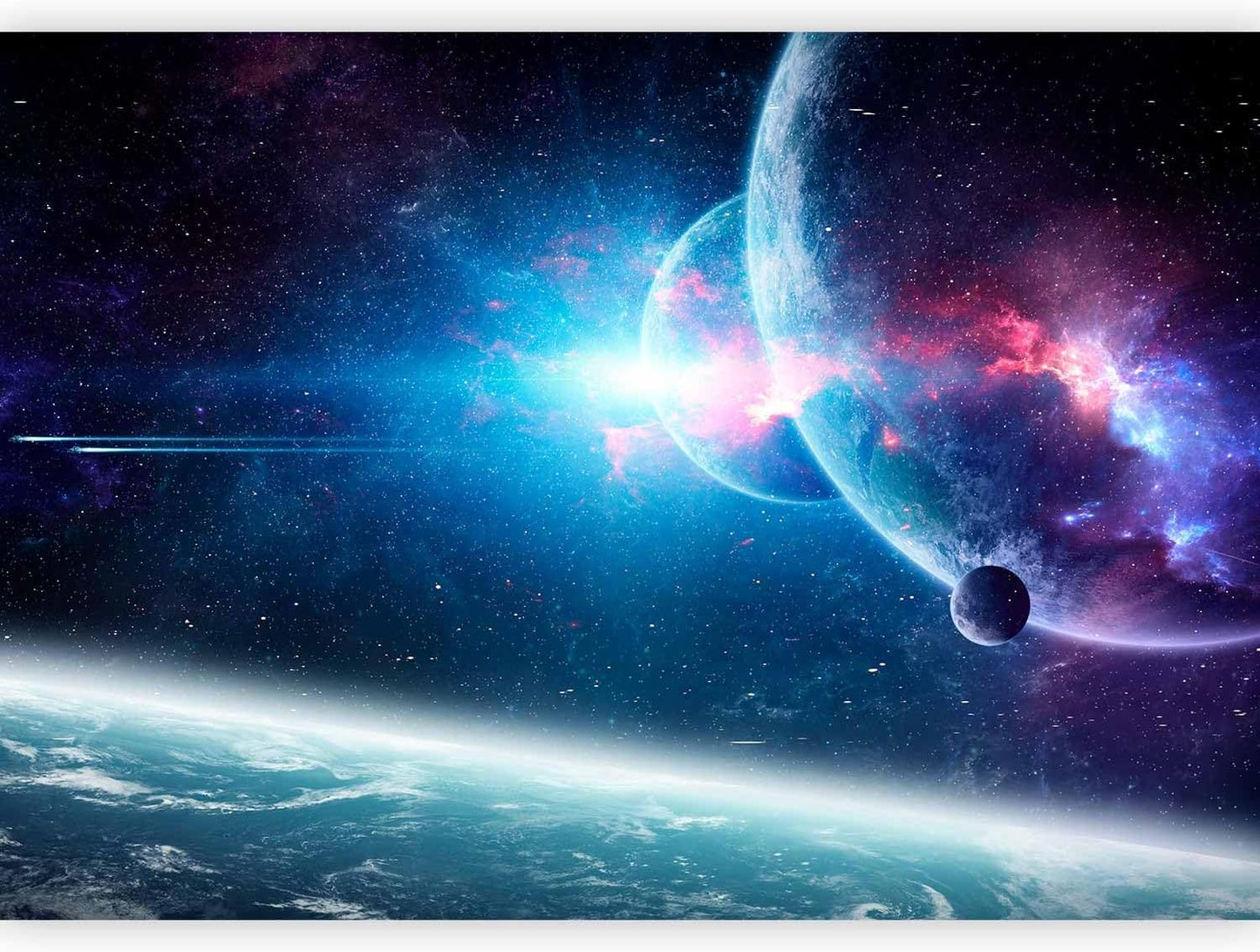 artgeist Premium Wall Mural Cosmos Galaxy 197x138 in - Non-Woven Wallpaper Fleece Wall Decor Photo Print Picture Image Design Stars Solar System Universe Space b-C-10047-a-a